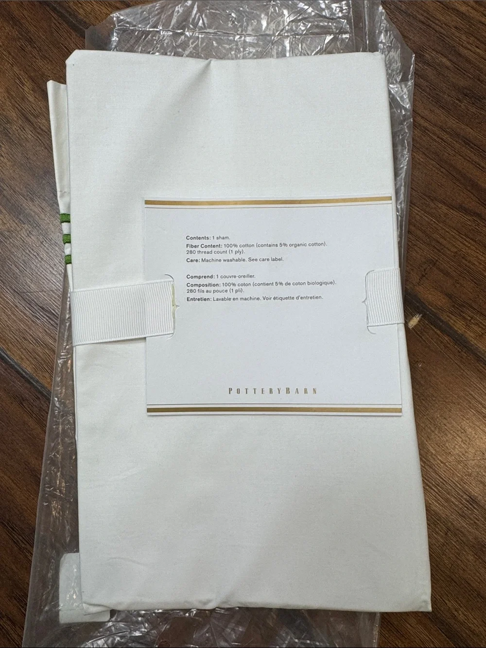 Pottery Barn Grand Embroidered Euro Sham White Green 26x26 New